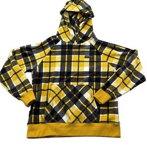Spark Paws Hoodie Mens XL Multicolor Plaid Cotton Fleece Lined Raglan Sleeve
